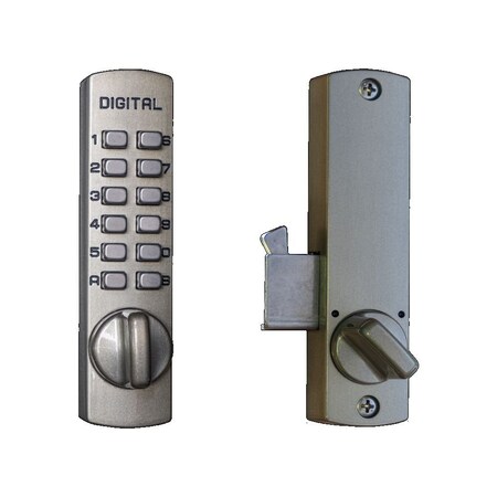 Mechanical Keyless Sliding Patio Door Lock, C150, Satin Nickel